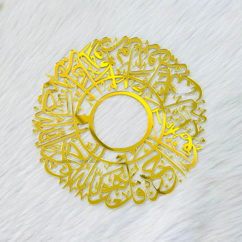 Designer Golden Arabic Acrylic Clock Ring - C