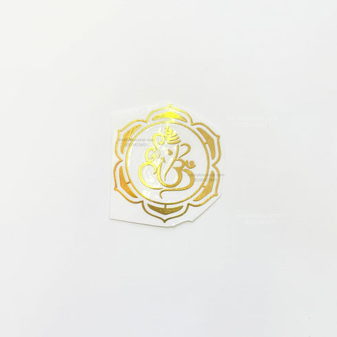 Designer Round Ganesha Metal Sticker C