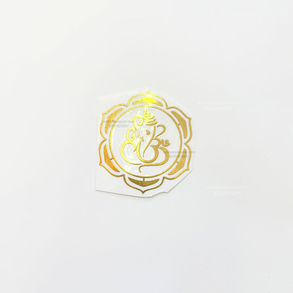 Designer Round Ganesha Metal Sticker C