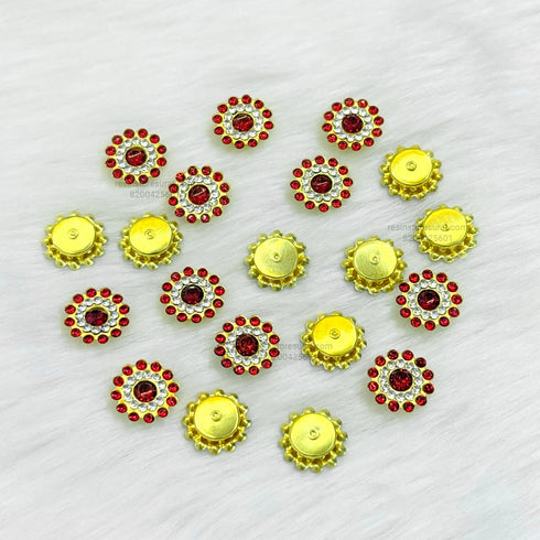 Designer Red Diamond Pearl Flower