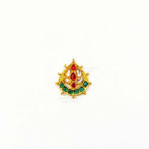 Diamond Red Green Golden Charm Pendant E10