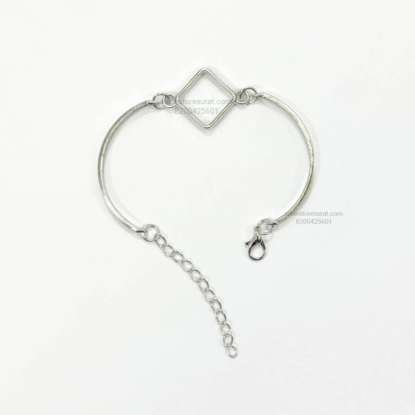 Silver Diamond Rakhi Bracelet Base