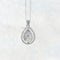 Double Sided Drop Shape Silver Diamond Pendant
