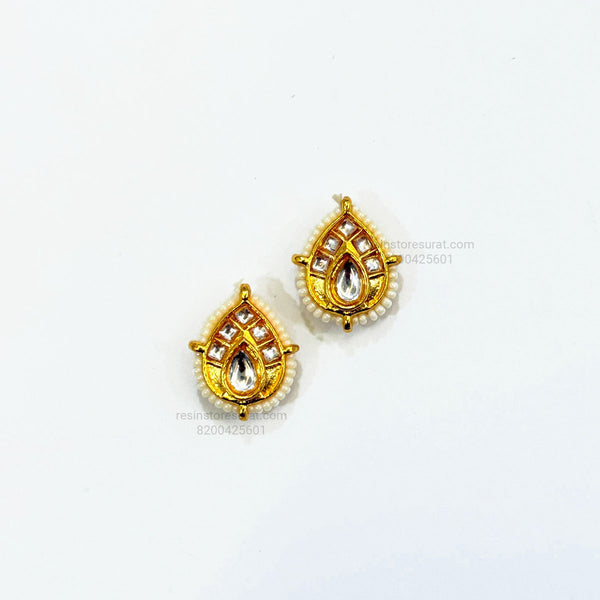 Drop Meenakari Kundan Beads Gold Charm D1