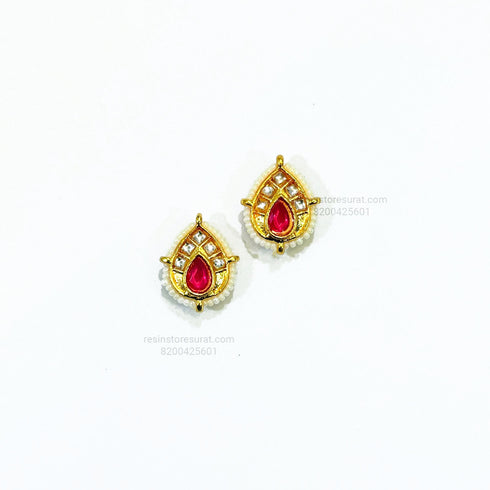 Drop Meenakari Kundan Beads Pink Gold Charm D3