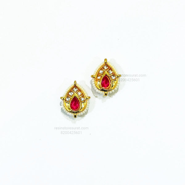 Drop Meenakari Kundan Beads Pink Gold Charm D3