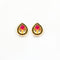 Drop Red Meenakari Kundan D29 Gold Charm - 2 Pcs