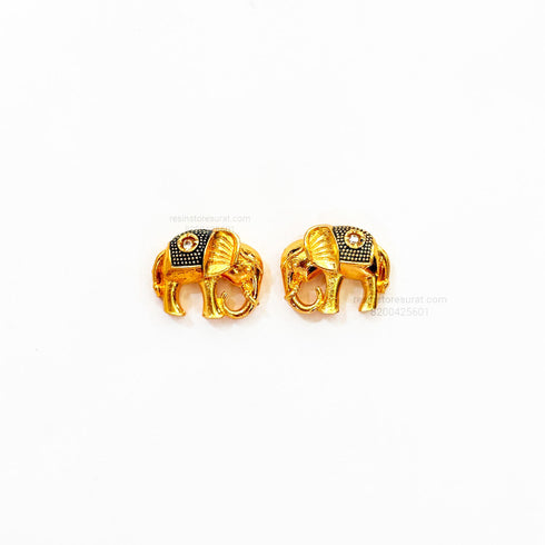 Elephant Meenakari Kundan Gold Charm D33 - 2 Pcs