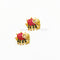 Red Elephant Meenakari Kundan Gold Charm D32 - 2 Pcs