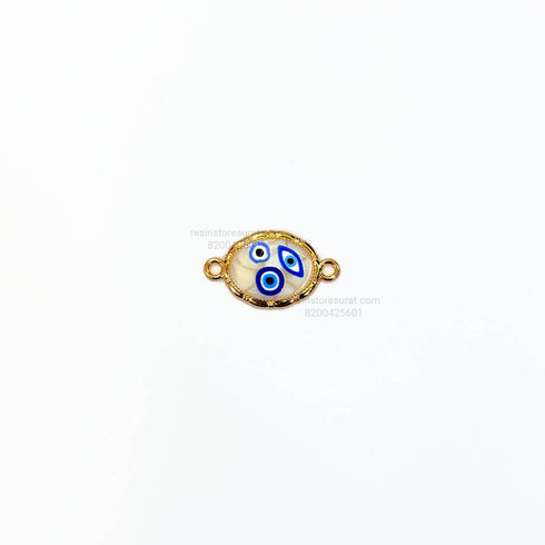 Evil Eye Oval Metal Rakhi Charm