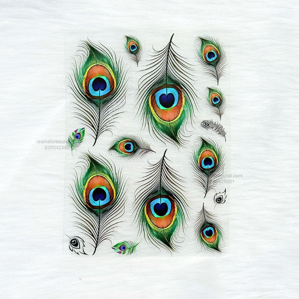 Feather 3D UV Sticker Sheet - A6