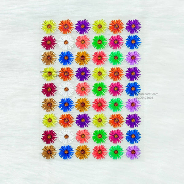 Fleabane Daisy Flower 3D UV Sticker Sheet - A6