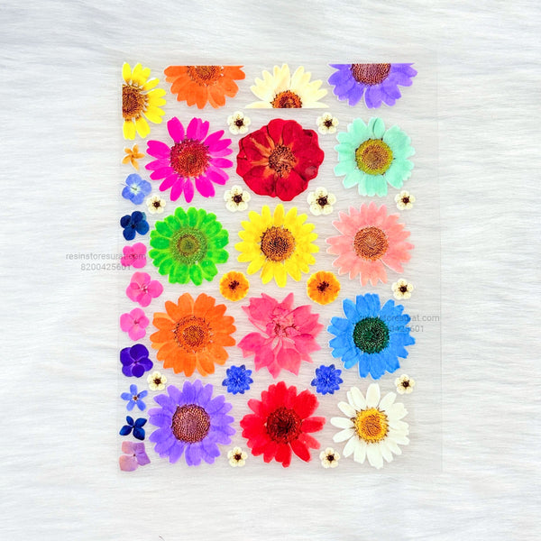Flower 3D UV Sticker Sheet - A6