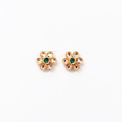 Flower Meenakari Gold Charm B7 - 2 Pcs