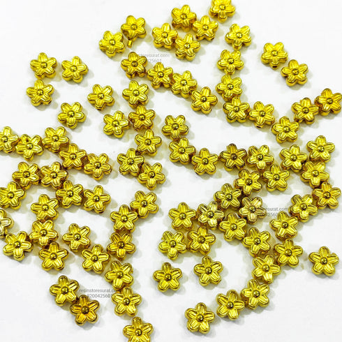 Flower Shape Gold Rakhi Beads