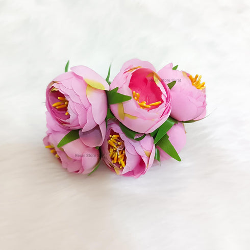 Light Pink - 6 Pieces Set Real Touch Silk Artificial Rose Flower