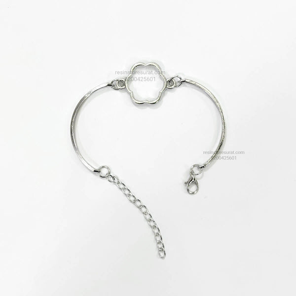 Silver Flower Rakhi Bracelet Base