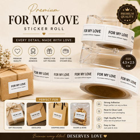 For My Love Sticker Roll - 250 Sticker