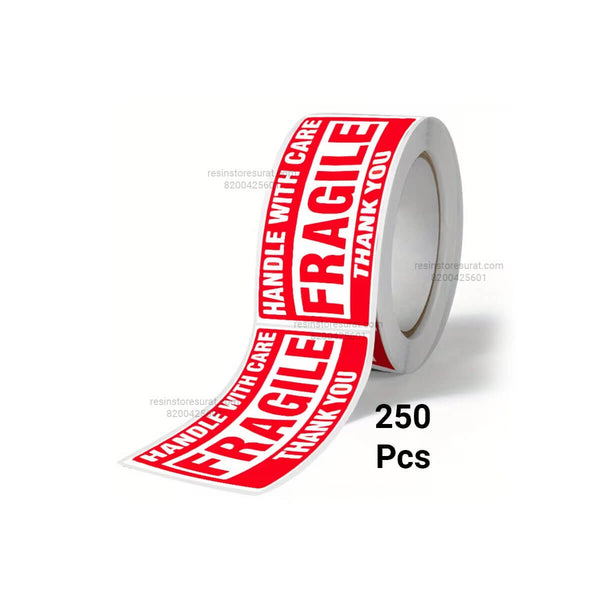 Fragile Sticker Roll Red & White