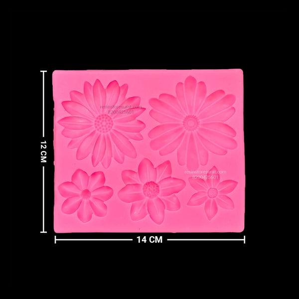 5 Cavity Flower Candle Mould 39-03