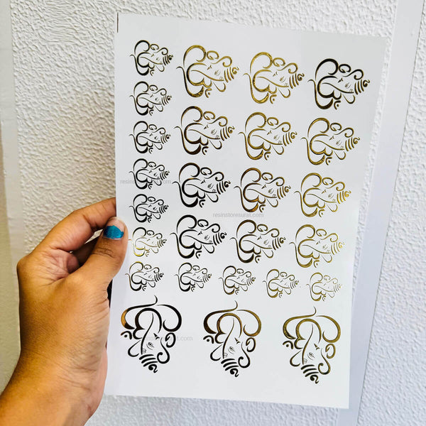Ganesh Embossed Sticker Sheet - A5