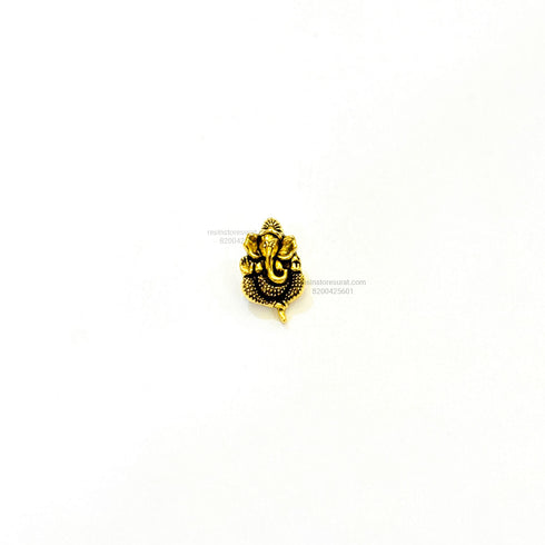 Ganesha Rakhi Charm Metal Gold B