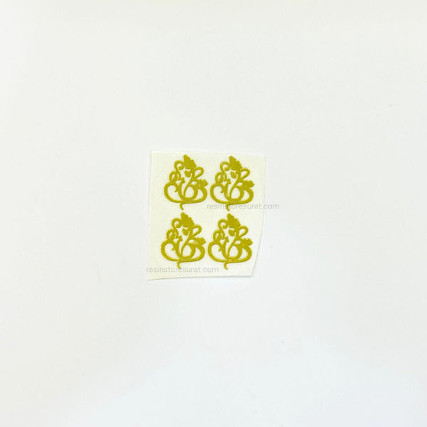 Ganesh Rakhi Metal Sticker - 4 pcs