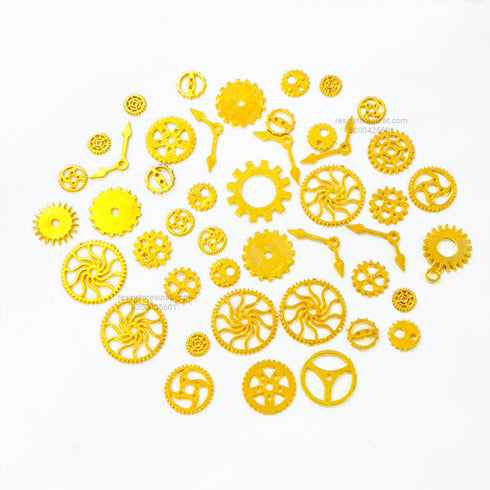 Gold Gear Metal Charm for Resin Clock