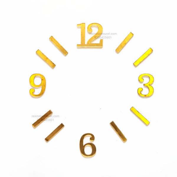 1 inch English Number With Stick Gold