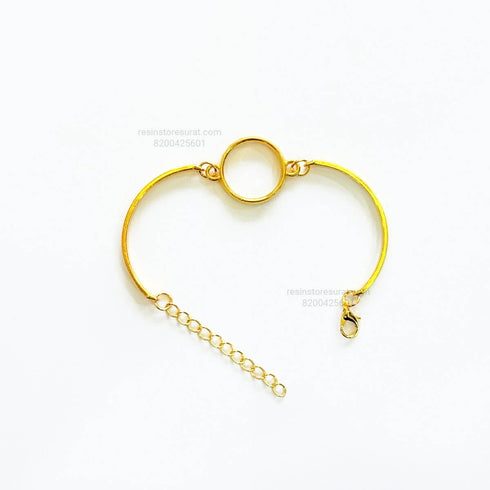 Gold Round Rakhi Bracelet Base