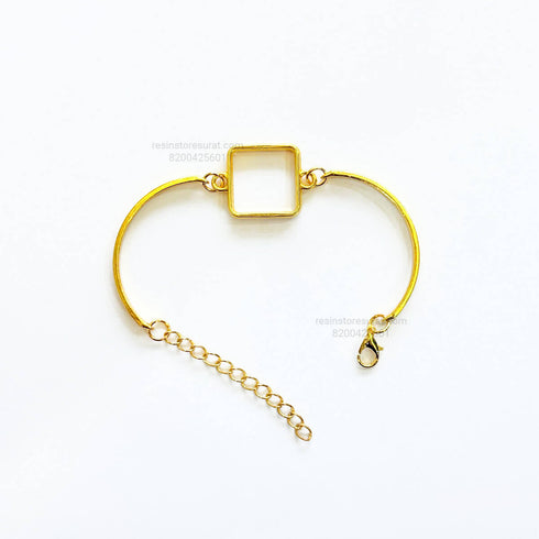 Gold Square Rakhi Bracelet Base