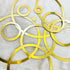 Acrylic Gold Ring Round 12 Pcs Set With Mdf Base