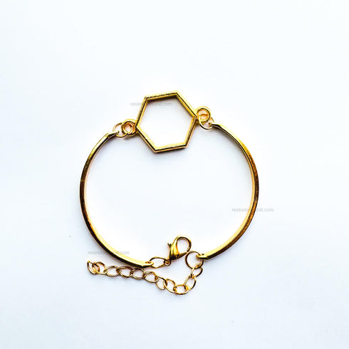 Gold Hexagon Brass Bracelet