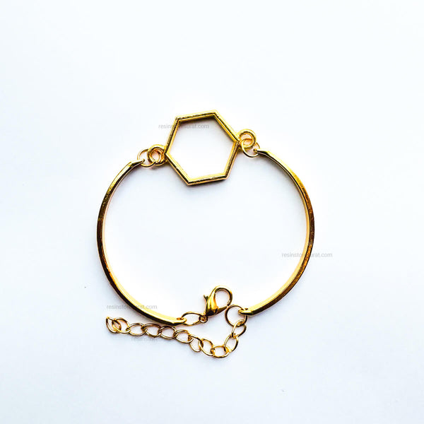 Gold Hexagon Brass Bracelet