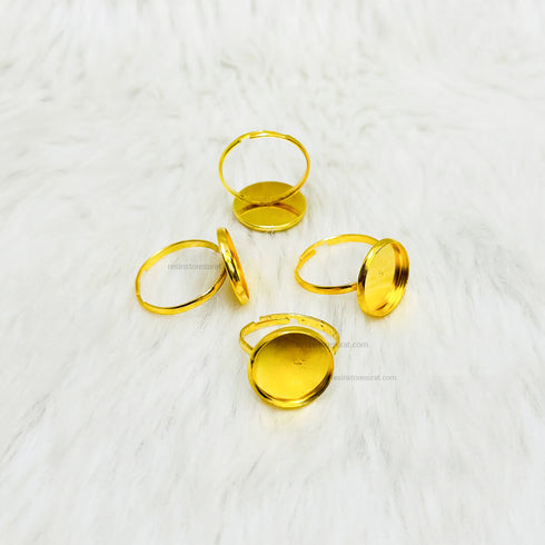 Resin Adjustable Gold Ring Base - 4 Pcs