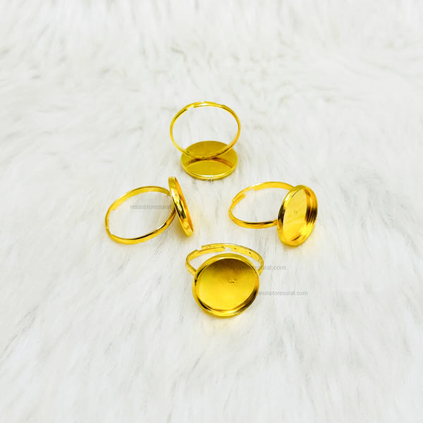 Resin Adjustable Gold Ring Base - 4 Pcs