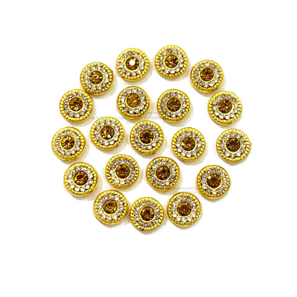 Golden Diamond Rakhi Beads - 20 Pcs