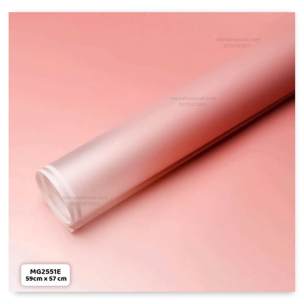 Gradient Peach Flower Wrapping Paper Plastic Sheet - 51E(5 Sheet)