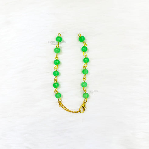 Light Green Pearl Beads Rakhi Bracelet Chain