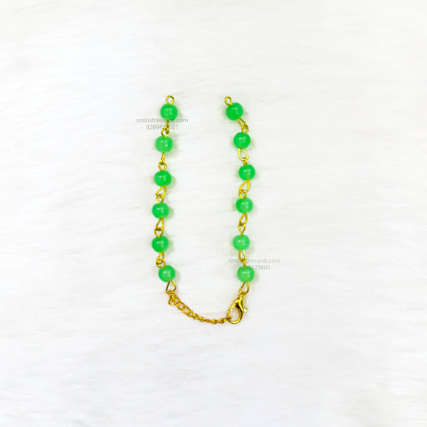 Light Green Pearl Beads Rakhi Bracelet Chain