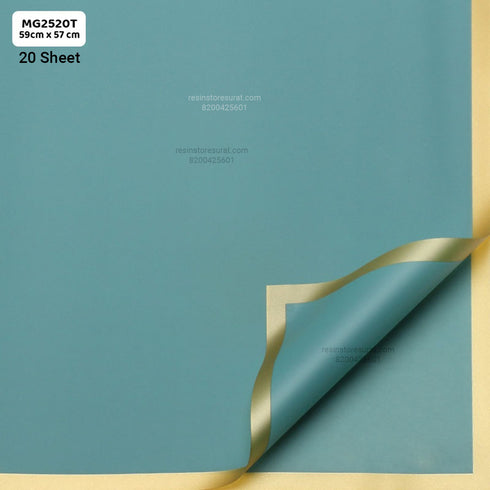 Green Flower Wrapping Paper Plastic Sheet - 20T(20 Sheet)