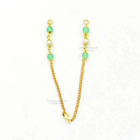 Green Pearl Rakhi Bracelet Chain