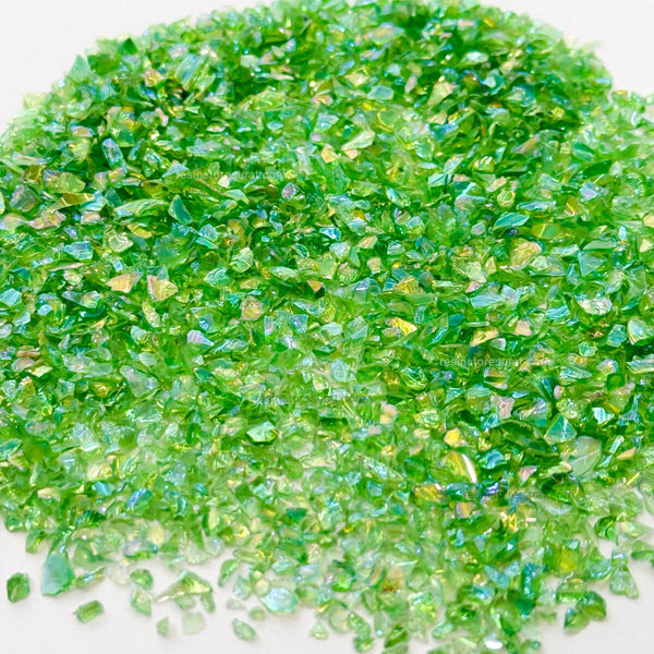 Green Rainbow Metallic Granule Stone - 50 Grm