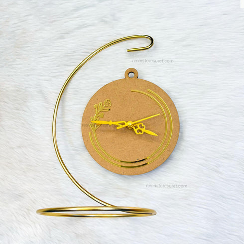 Gold designer Hanging Stand with clock Set - A