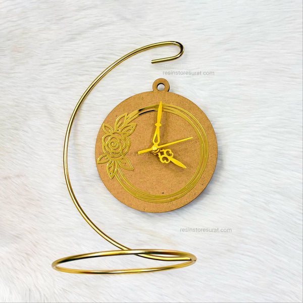 Gold designer Hanging Stand with clock Set - B