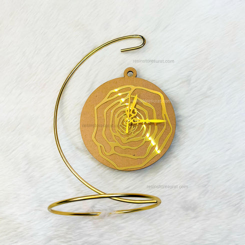 Gold designer Hanging Stand with clock Set - C