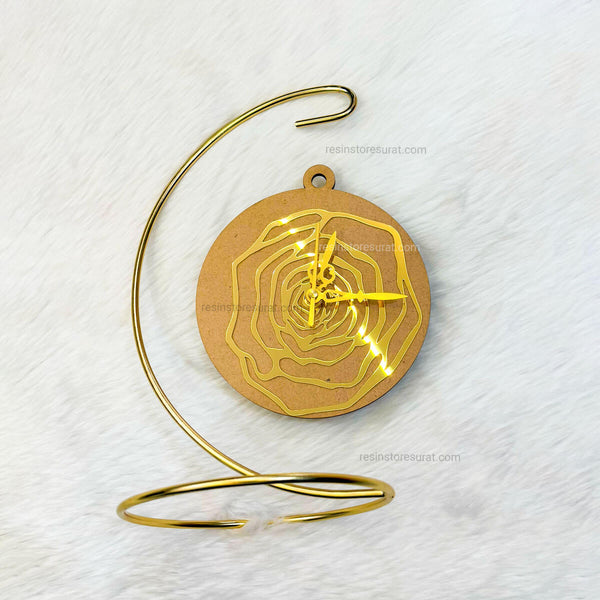 Gold designer Hanging Stand with clock Set - C