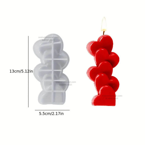 Heart Pillar Candle Mold