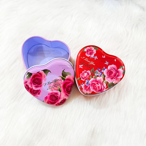 Heart Shape Love Message Tin Jar - Random Design