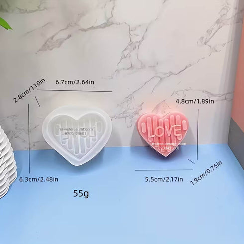 Heart & Love Candle Mould Handmade - 36